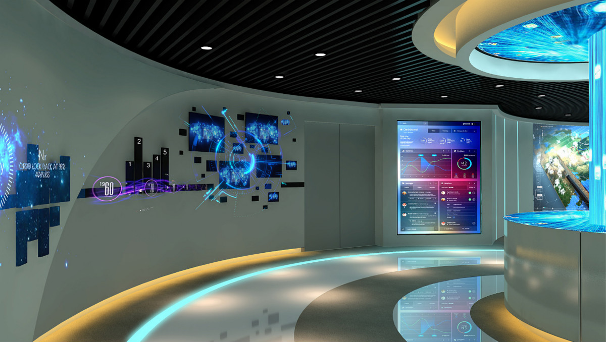 工业园区多媒体展厅设计施工_工业园展厅智能化设计思路